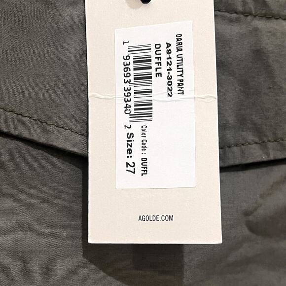 AGOLDE Daria Utility Pant Womens 27 Green Duffle Cargo Cropped Casual - Picture 12 of 12